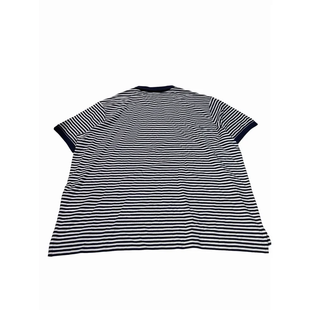 Polo Ralph Lauren Classic Fit Navy & White Striped Mesh Polo Shirt Size 5XB NWT